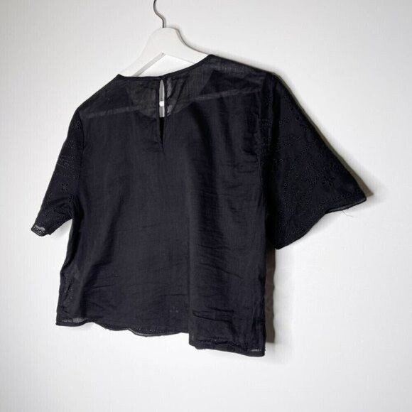 MICHAEL KORS Eyelet Crop Black Top  - Picture 8 of 8